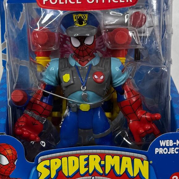 Spider-Man & Friends Police Officer Action Hero Web Net Projectile 2002 Playwell - Picture 2 of 7